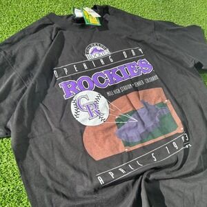 Vintage 90s y2k NWT 1993 Colorado Rockies inaugural Opening Day T-Shirt Size xl